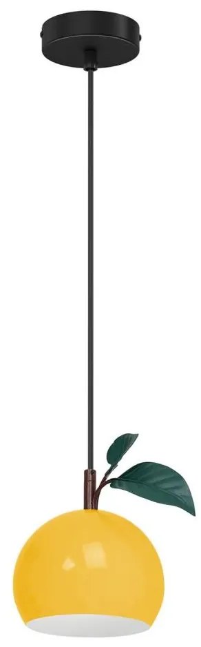 Lampadario a sospensione con filo APPLE 1xE27/15W/230V giallo
