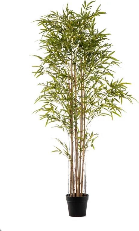 Pianta artificiale Bamboo in vaso di plastica H 150 cm ø 14 cm