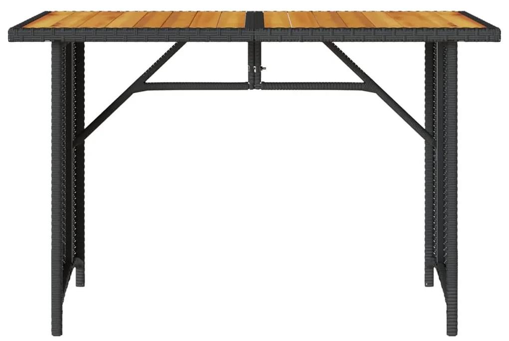 Tavolo da giardino piano in legno nero 110x68x70 cm polyrattan