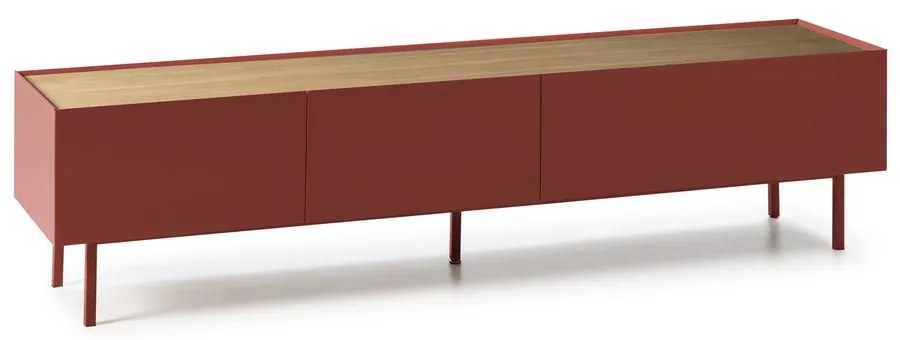 Mobile TV rosso scuro effetto rovere 180x45 cm Arista - Teulat