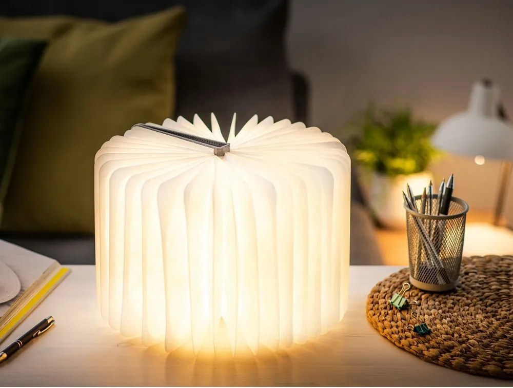 Decorazione luminosa grigia con ricarica USB Booklight – Gingko