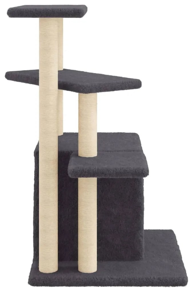 Albero per Gatti con Tiragraffi in Sisal Grigio Scuro 83,5 cm