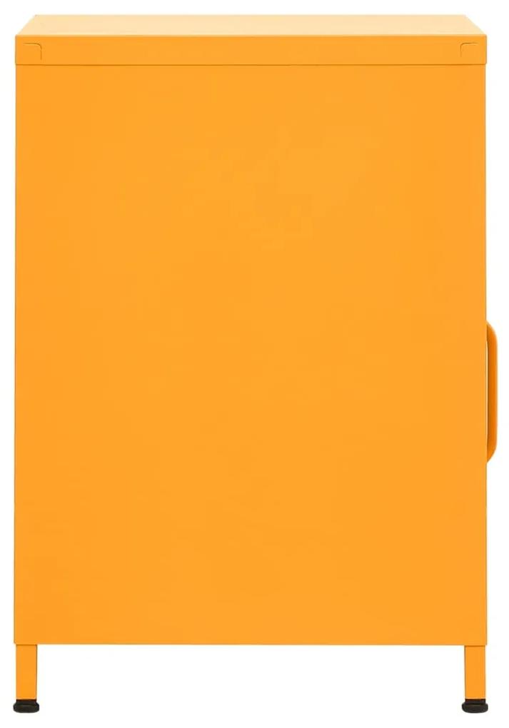 Comodino giallo senape 35x35x51 cm in acciaio