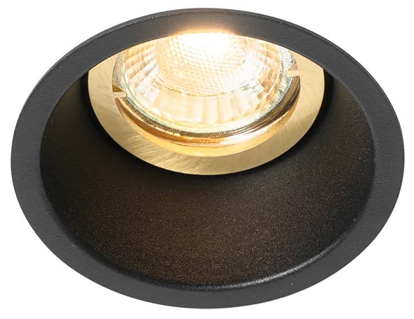 Set di 6 faretti da incasso moderni neri con oro, ruotabili e inclinabili - Alloy