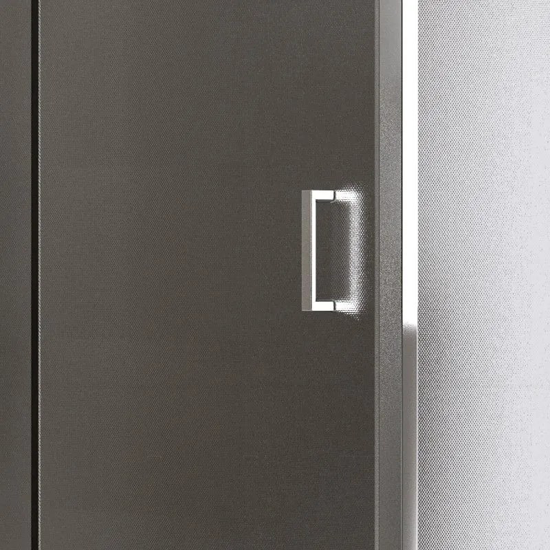 Kamalu - Cabina doccia 150x80 ad angolo laterale fisso 80cm vetro opaco altezza 180cm  K410NS