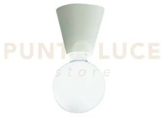 Plafoniera fog 1 luce attacco e27 bianco in alluminio senza lampadina