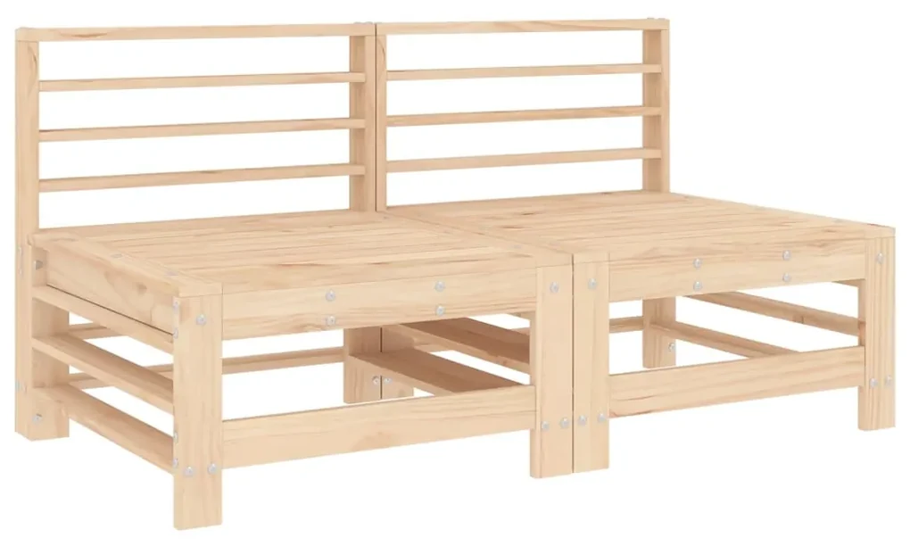Set salotto da giardino 4 pz in legno massello di pino