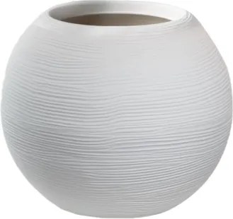 Vaso in resina da esterno interno tondo a sfera d.40x33h Botticelli Bianco