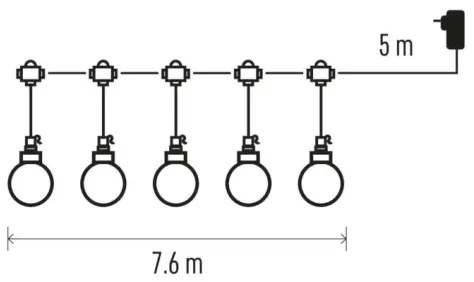 Catena decorativa da esterno LED 20xLED/12,6m IP44 bianco caldo
