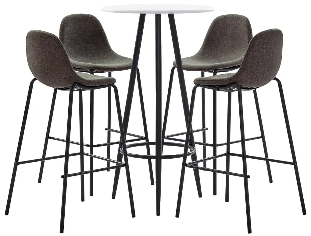 Set Da Bar 5 Pz İn Tessuto Grigio Scuro /