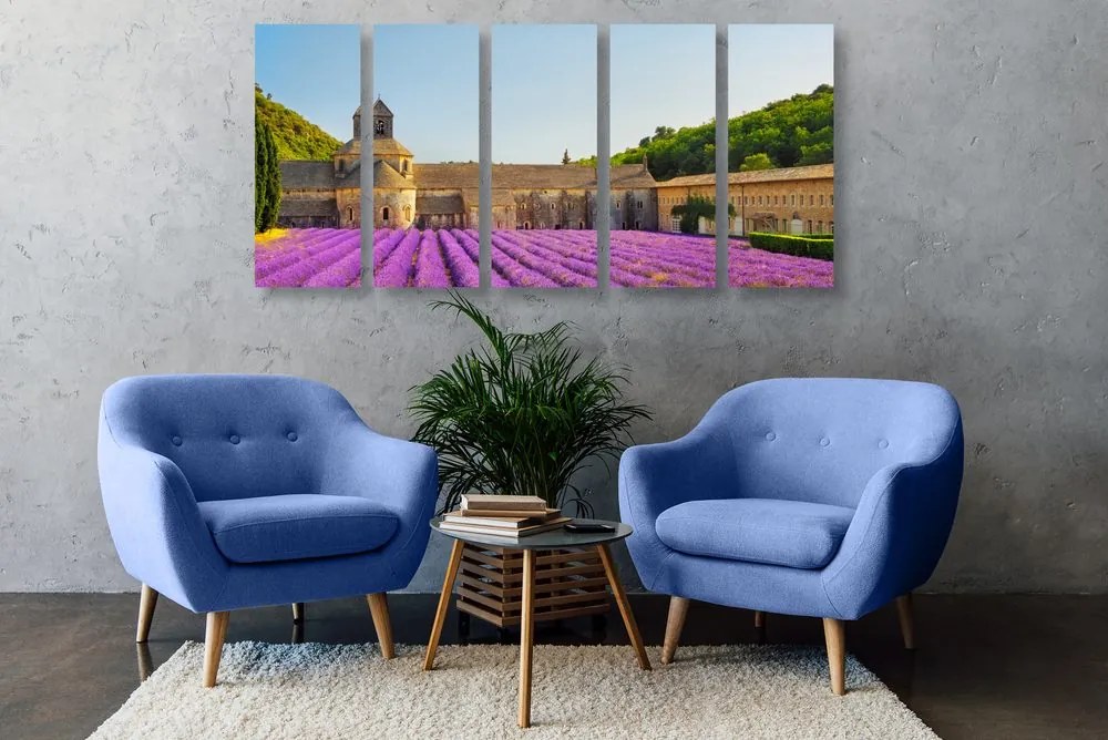 Quadri 5 pezzi – Provenza con campi di lavanda
