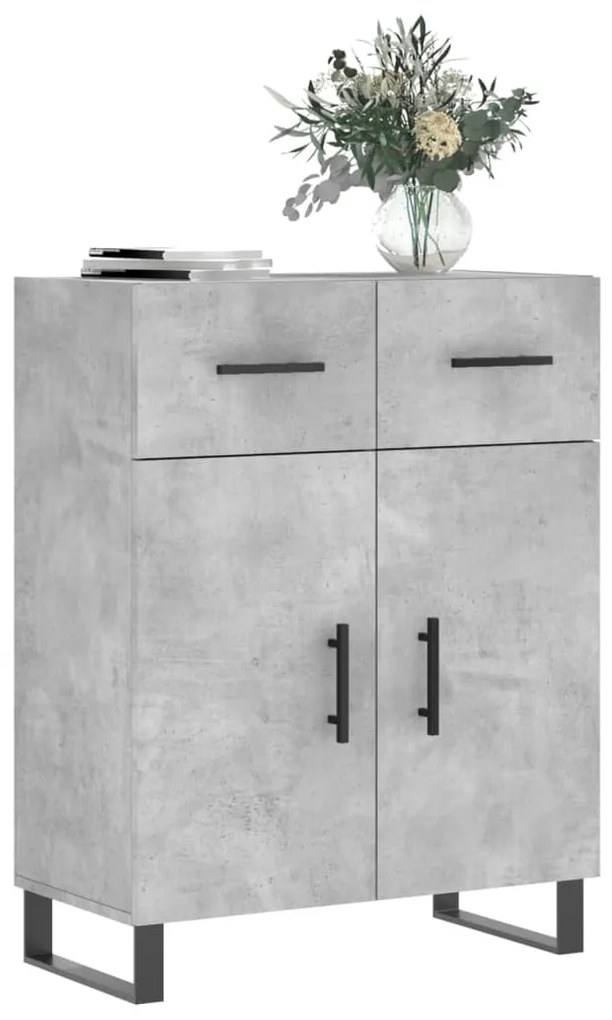 Credenza grigio cemento 69,5x34x90 cm in legno multistrato