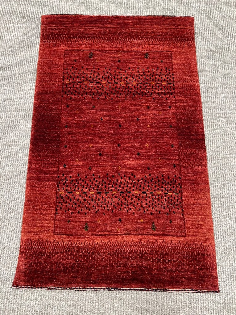 Loribaft Tappeto 100x60 Rosso (Iran) Annodato A Mano