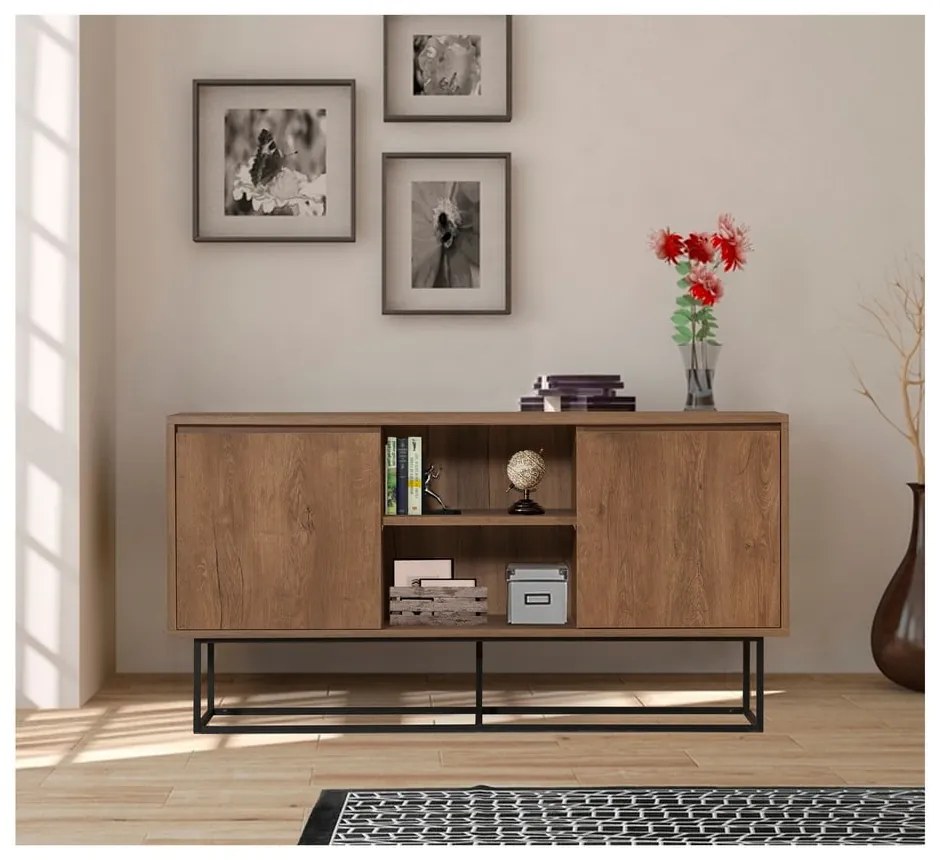 Credenza colore naturale in noce 140x72 cm Rodez - Kalune Design