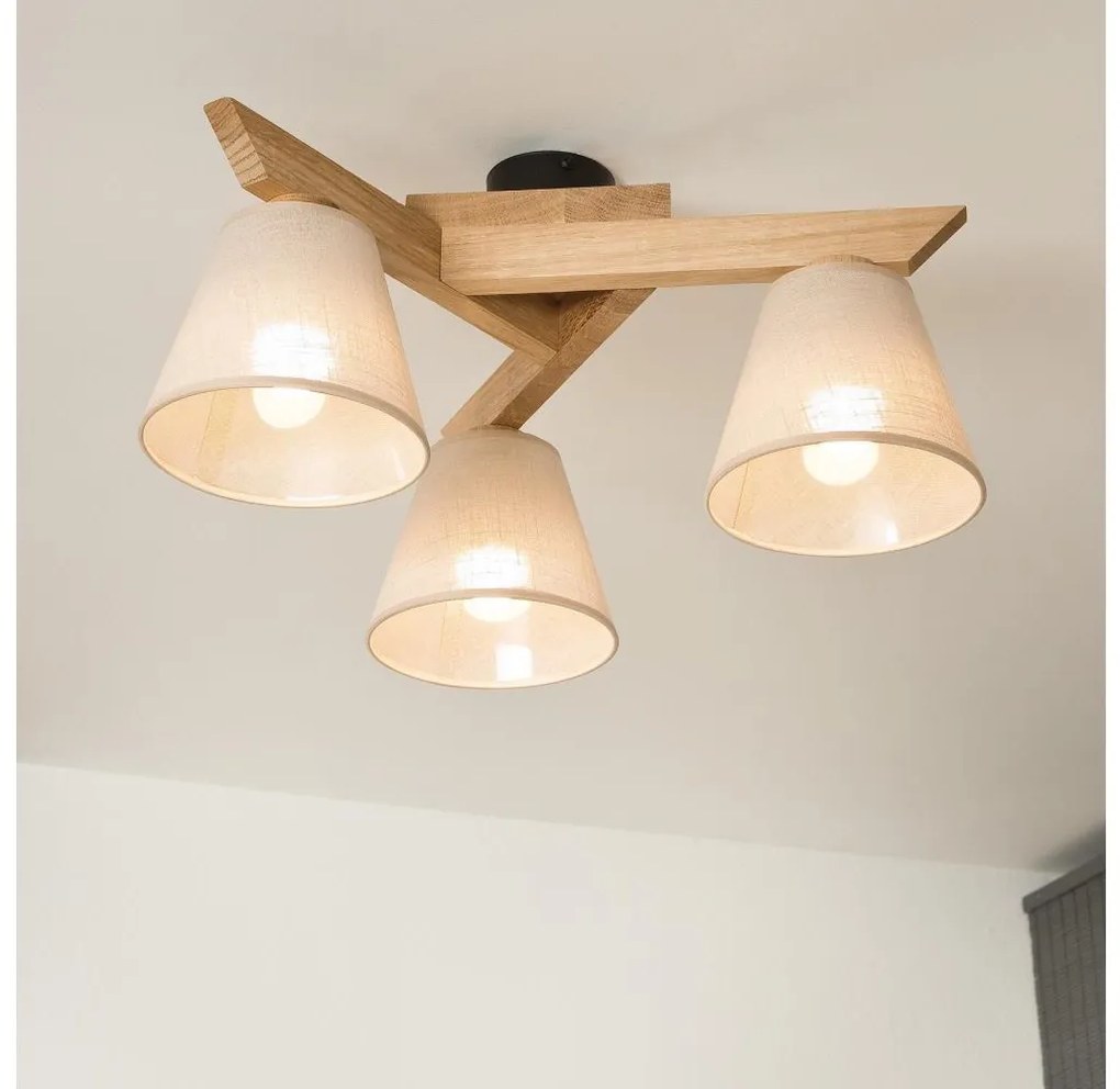 Plafoniera ANTONIO 3xE14/40W/230V rovere