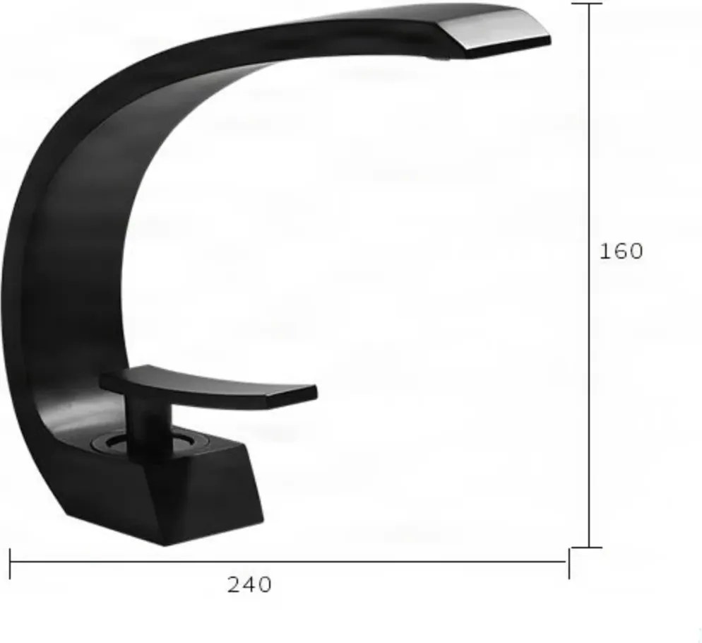 GB1424-zs: Rubinetto per lavabo EYN GB1424 con LED in più finiture, tra cui oro e nero opaco — Oro spazzolato