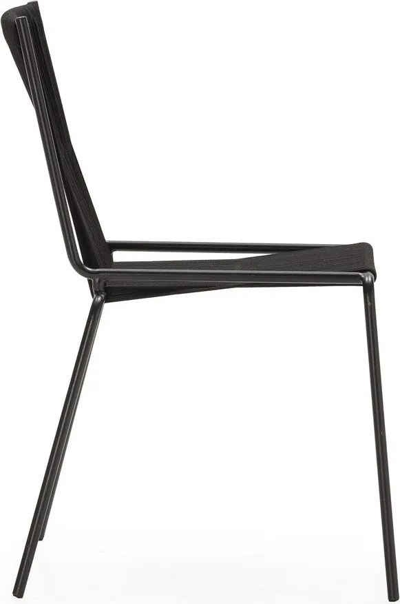 Sedie da pranzo in set nere in metallo impilabili 2 pz Emily – Marckeric