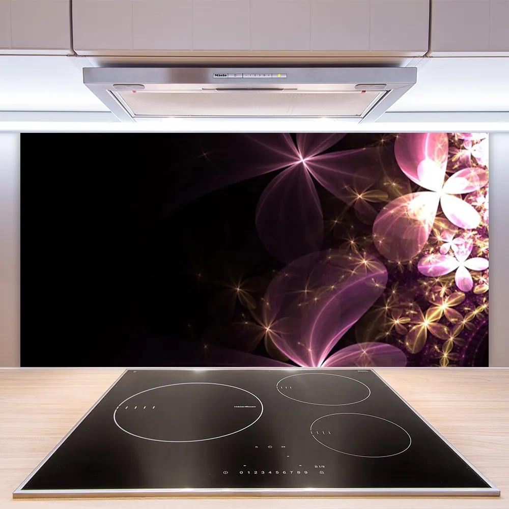 Pannello cucina paraschizzi Fiori di arte astratta 100x50 cm