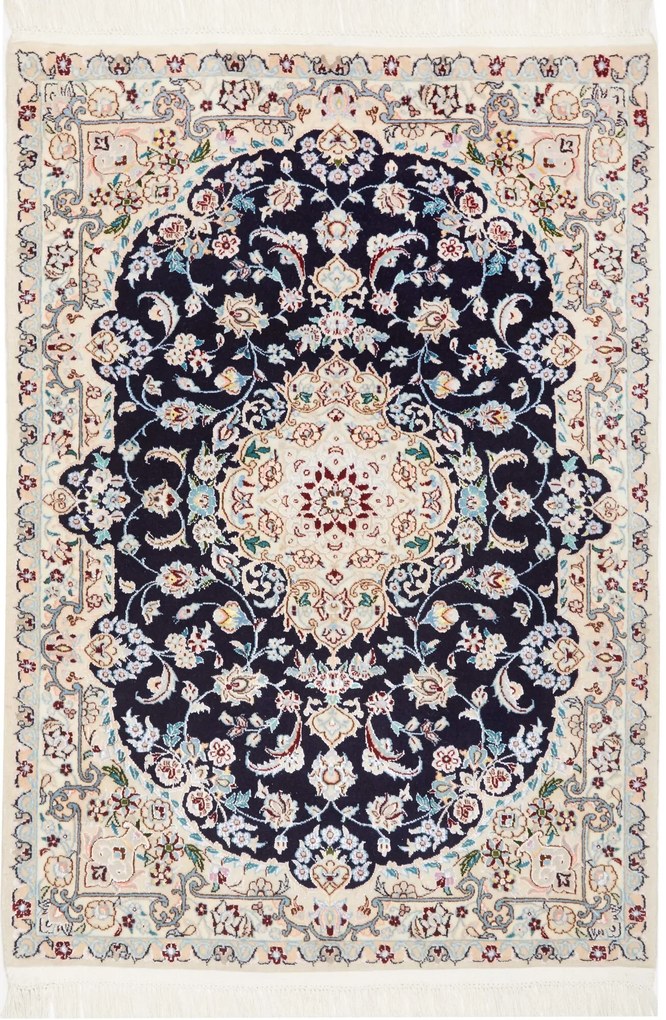 Nain Tappeto persiano 80 x 120 Blu (Iran) Annodato A Mano