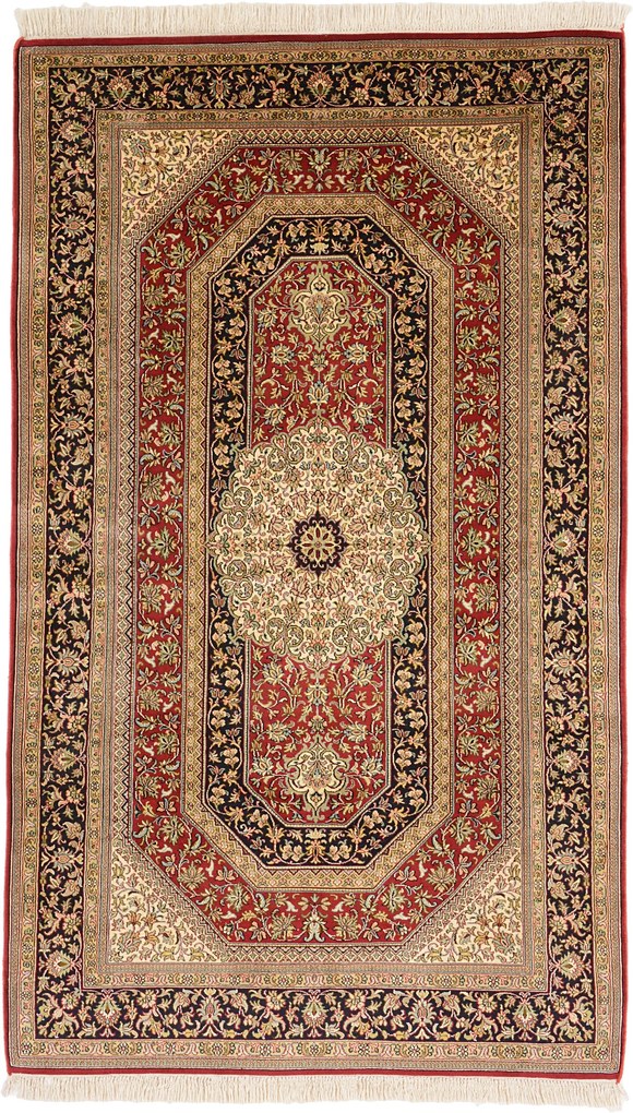 Cashmere Silk Tappeto orientale 90x160 (Indian) Annodato A Mano