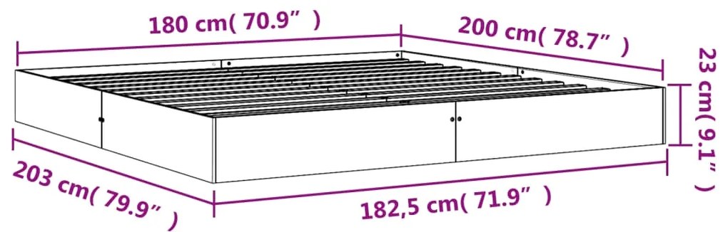 Giroletto Marrone Cera 180x200 cm in Legno Massello di Pino