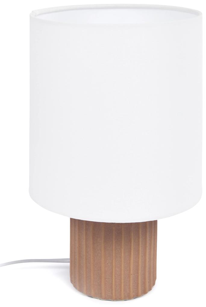 Kave Home - Lampada da tavolo Eshe in ceramica finitura terracotta e bianca con adattatore UK
