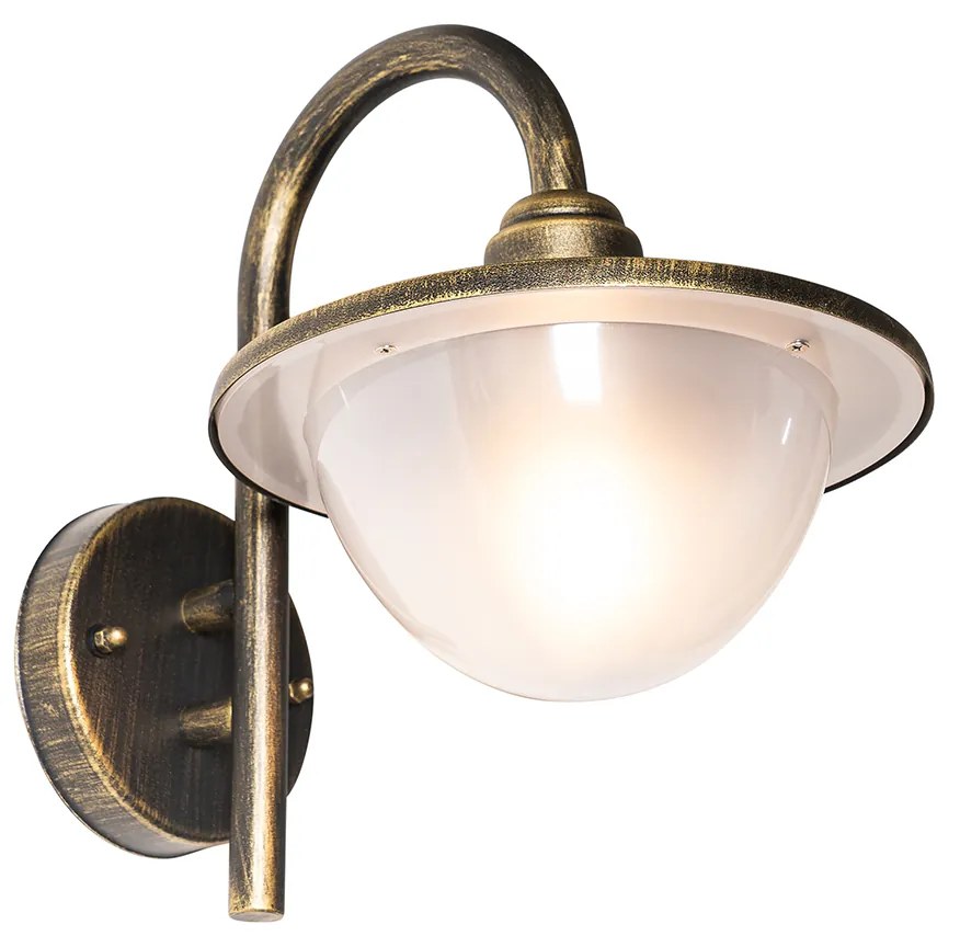 Lanterna da parete per esterni classica oro antico IP44 - Bruges