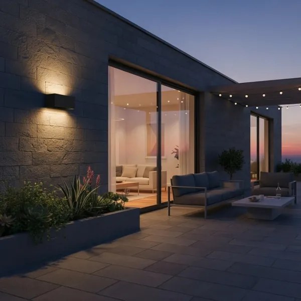 Ideal Lux - Applique a LED da esterno ATOM LED/25W/230V IP54 nero