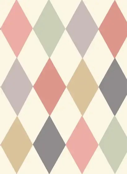 Tapete Punchinello von Cole & Son - Coral & Green