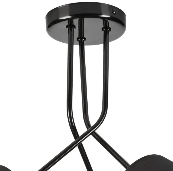 Lampadario a sospensione con supporto rigido IRMA 3xE27/15W/230V nero