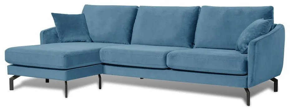 Divano angolare in velluto blu (angolo sinistro) Magic - Scandic