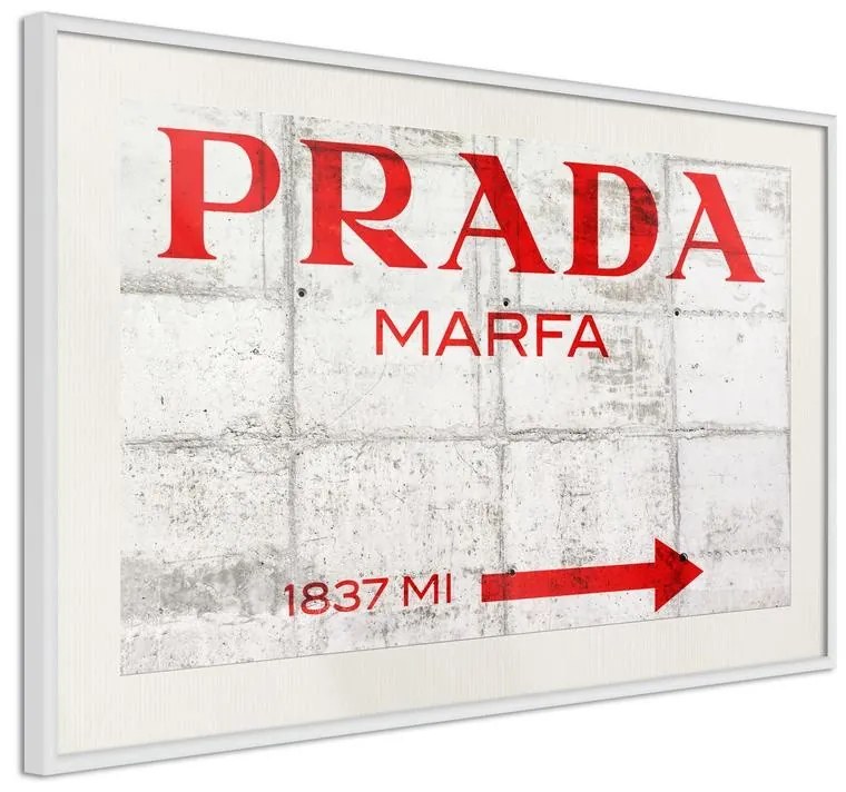 Poster  Prada (Red)  Cornice Quadri Cornice nera con pass-partout, Larghezza x Altezza Home decor 45x30