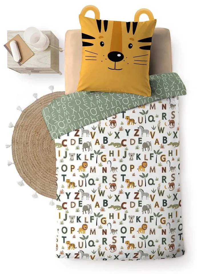 Set copripiumino e federa da bambini in cotone per letto singolo 140x200 cm Tigry – douceur d'intérieur
