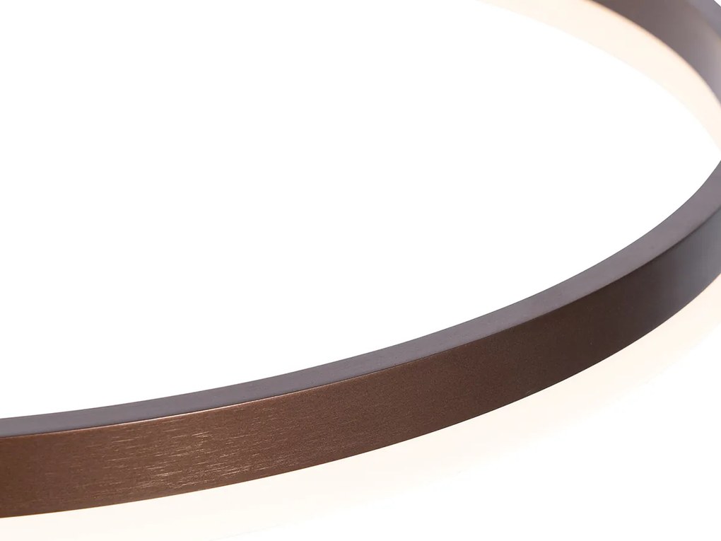 Lampada a sospensione bronzo scuro 60 cm incl. LED dimmerabile a 3 livelli - Anello