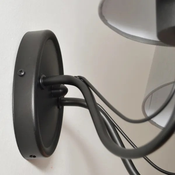 Lampada da parete MALBO 2xE27/15W/230V grigia/nera