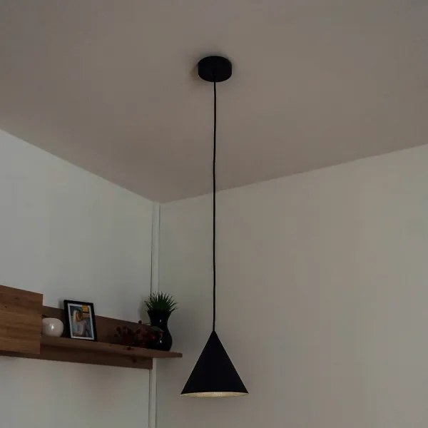 Lampadario a sospensione con cavo ETNA II 1xE27/15W/230V Ø 18,5 cm nero