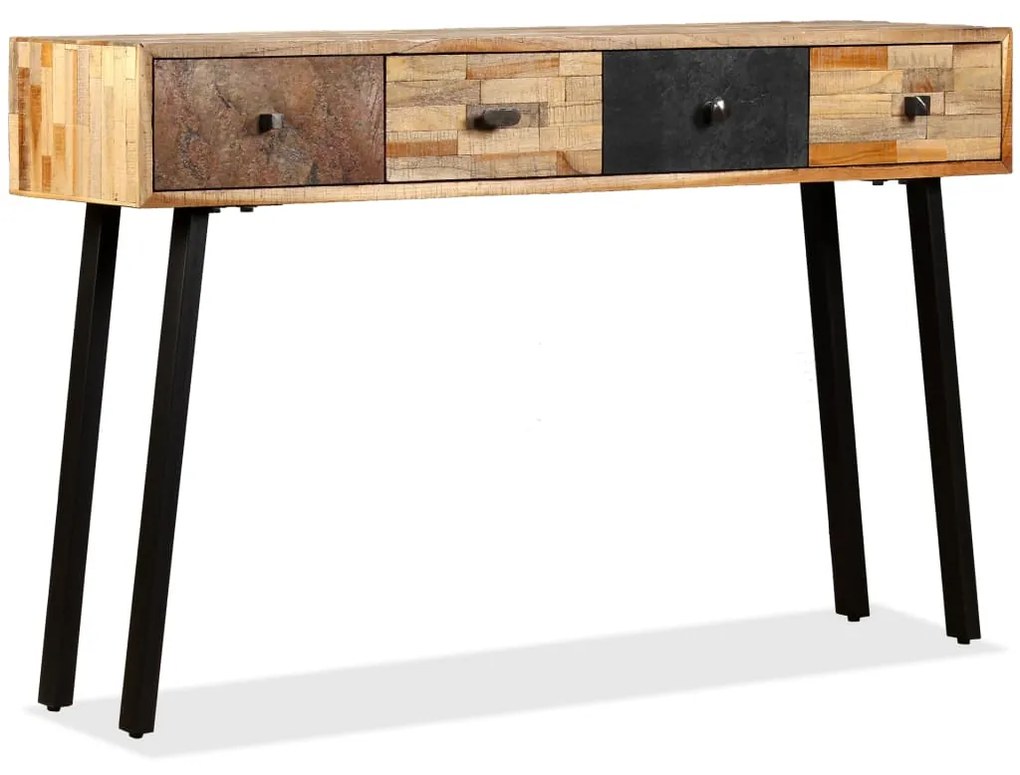 Tavolo consolle in legno di teak rigenerato 120x30x76 cm