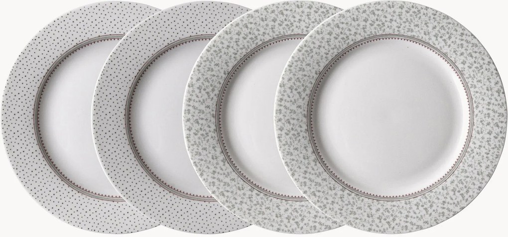 Set di 4 piatti da dessert in porcellana Gift Set Flat