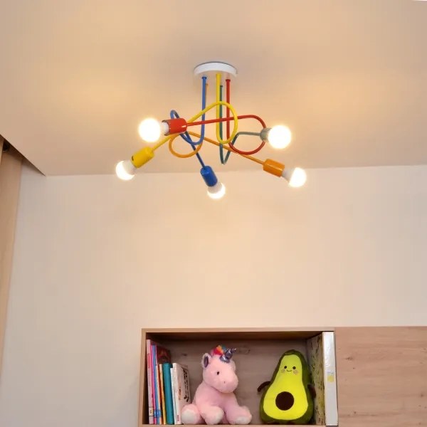 Lampadario LED da soffitto per bambini OXFORD 5xE27/15W/230V