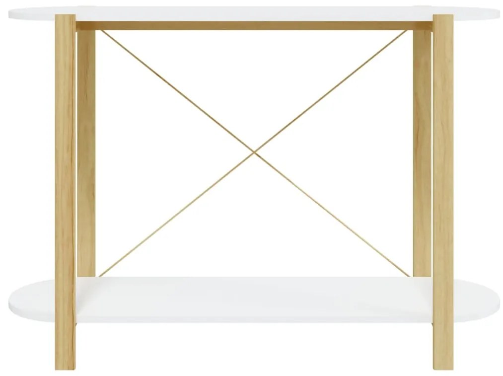 Tavolino consolle bianco 110x38x75 cm in legno multistrato