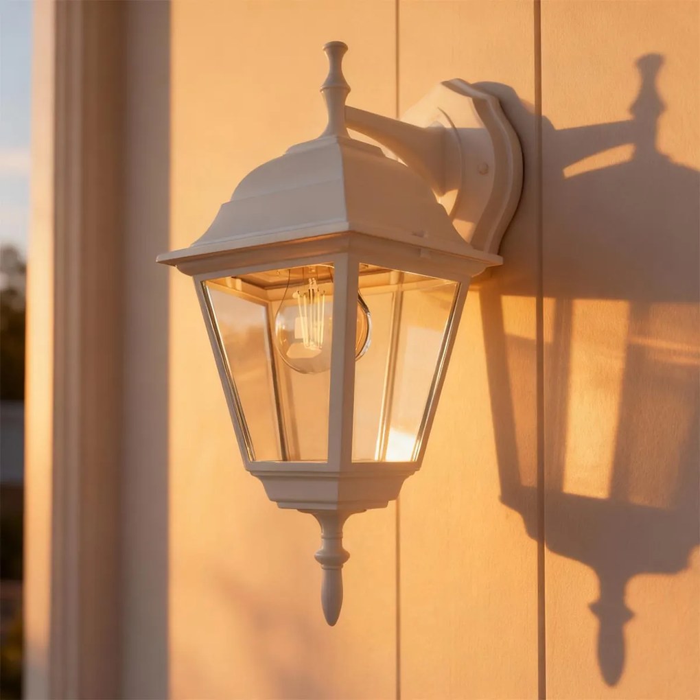 Applique Lanterna da Esterno IP54 E27 Bianca - Serie ALFIERI 1B