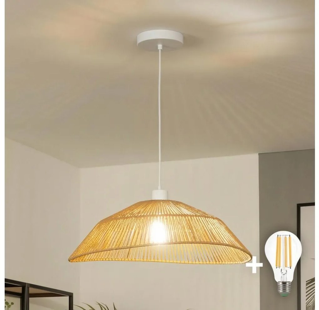 Brilagi - Lampadario LED a sospensione su cavo CERIA BOHO 1xE27/40W/230V Ø 50 cm marrone