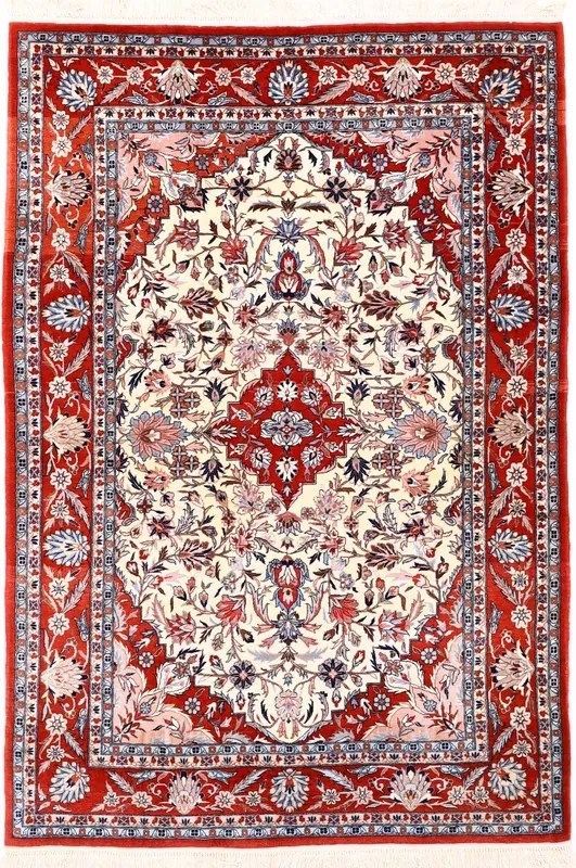 Isfahan Tappeto 190x130 Beige (Cina) Annodato A Mano