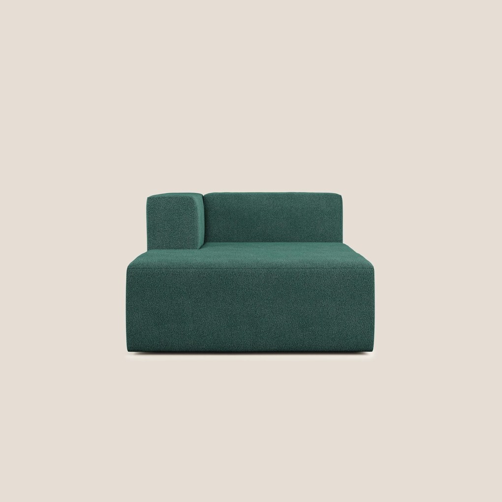 Nettuno modulo chaise longue in morbido tessuto bouclè T07