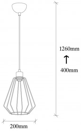 Lampadario su filo KESE 1xE27/40W/230V