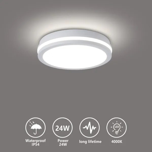 Brilagi - Plafoniera LED da esterno BENE LED/24W/230V diam. 26 cm bianca IP54