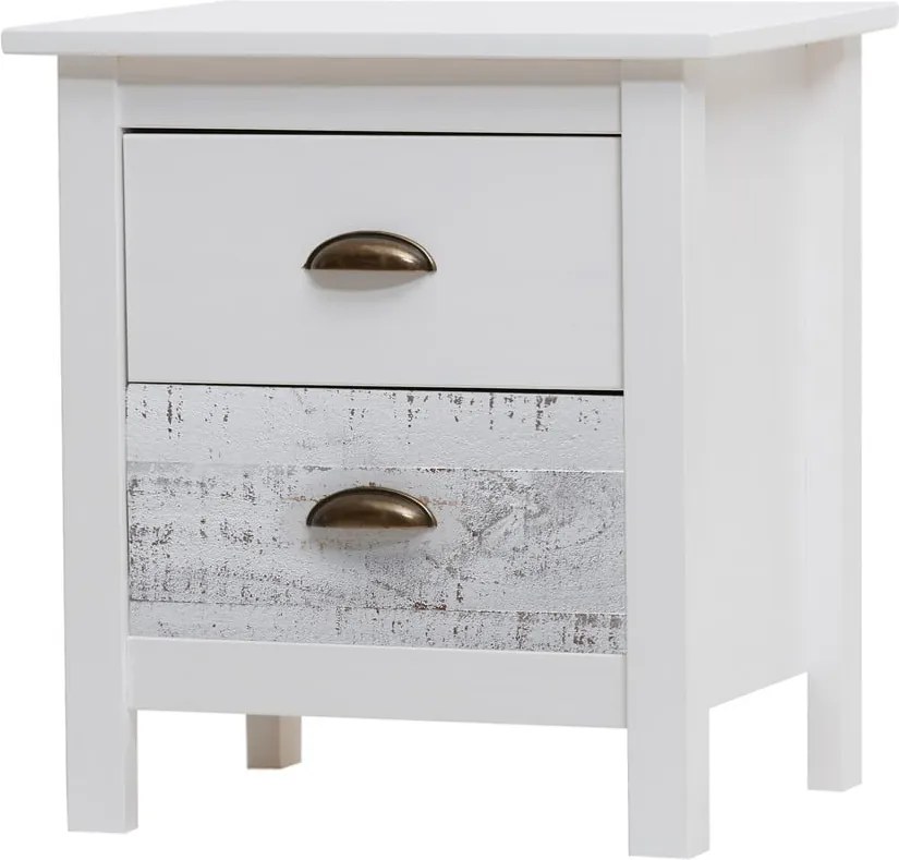 Comodino bianco e grigio , 46 x 50 cm Romantica - Marckeric