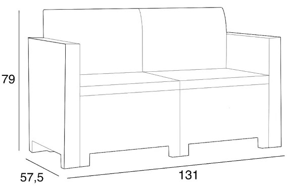 Set divano salottino da giardino in polyrattan ANTRACITE
