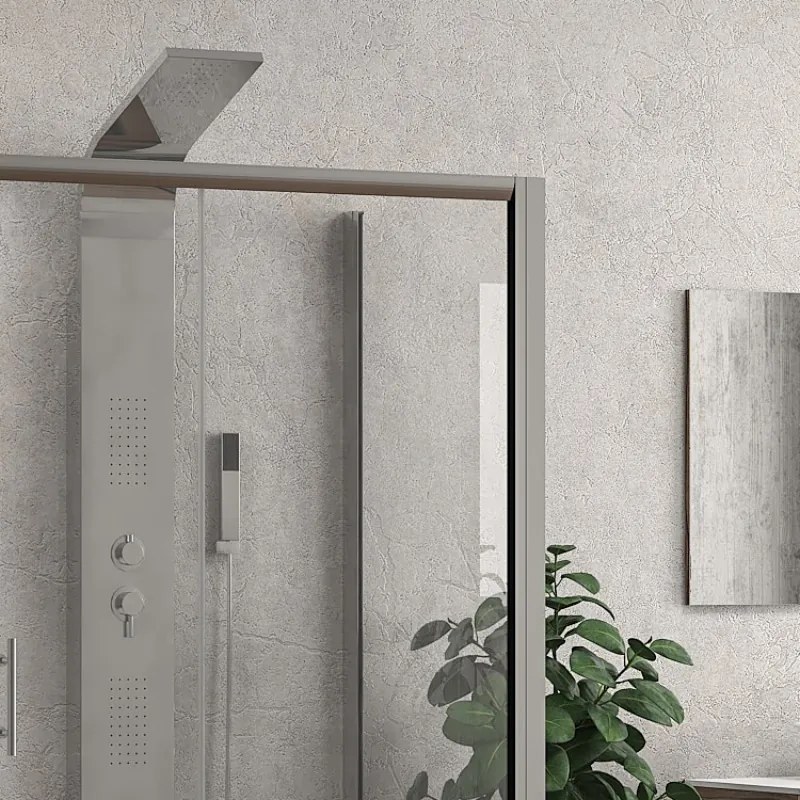 Box doccia 3 lati 80x70x80 doppio scorrevole vetro trasparente anticalcare KF1000 - KAMALU