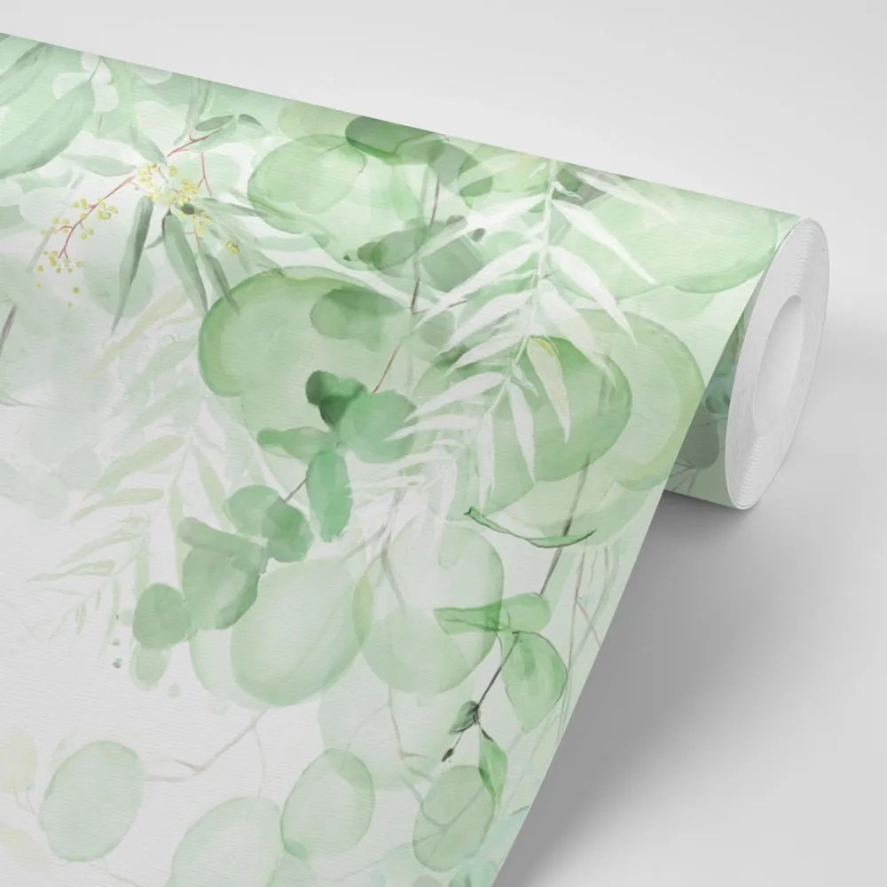 Carta da parati – Foglie Verdi Delicate